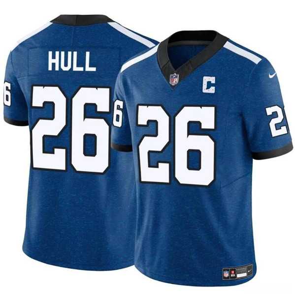 Men & Women & Youth Indianapolis Colts #26 Evan Hull Blue 2024 F.U.S.E. Throwback Vapor Limited Football Stitched Jersey